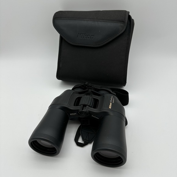 Nikon Action 10x50 6.5 Binoculars - w/ Case & Instructions + All Caps - Picture 1 of 11
